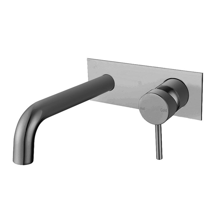 LUCID PIN Series Brushed Nickel Wall Mixer With Round Spout