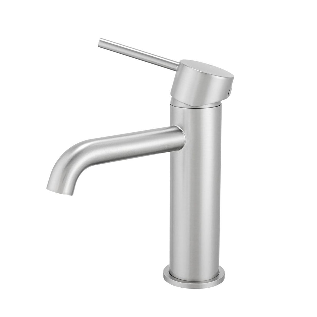 LUCID PIN Series Round Brushed Nickel Basin Mixer