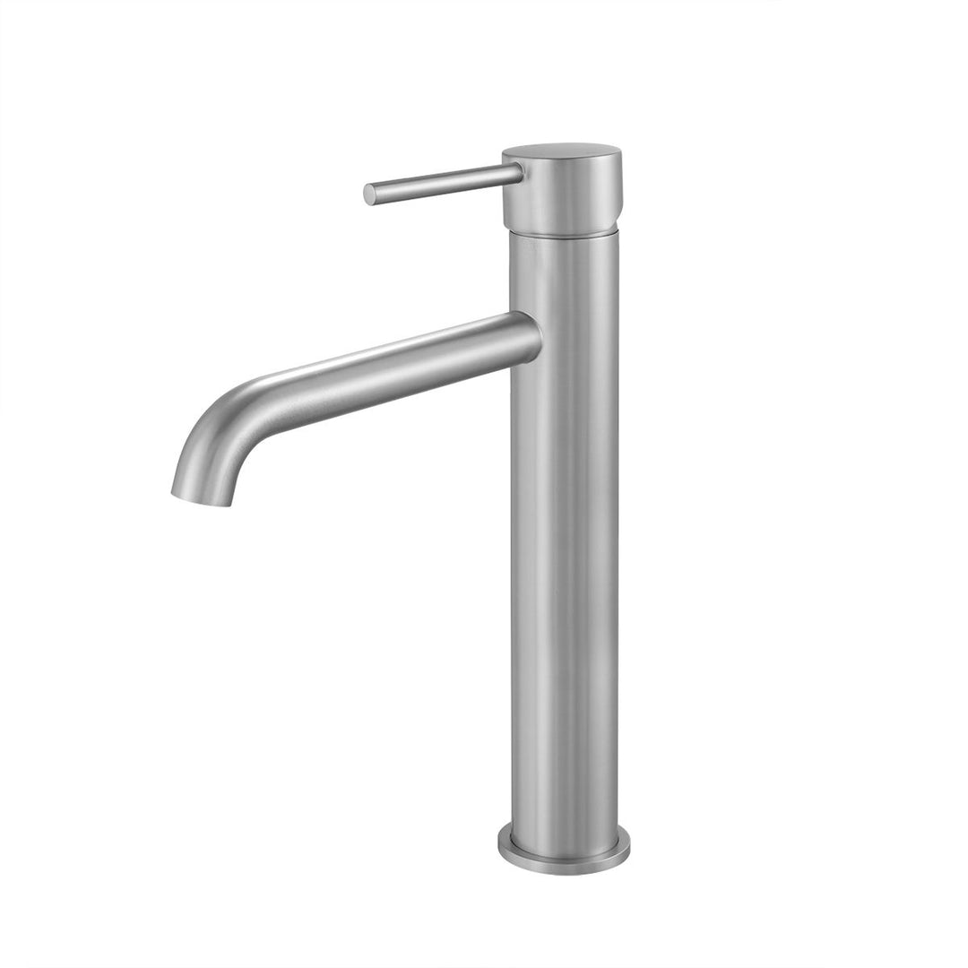 LUCID PIN Series Round Brushed Nickel Tall Basin Mixer