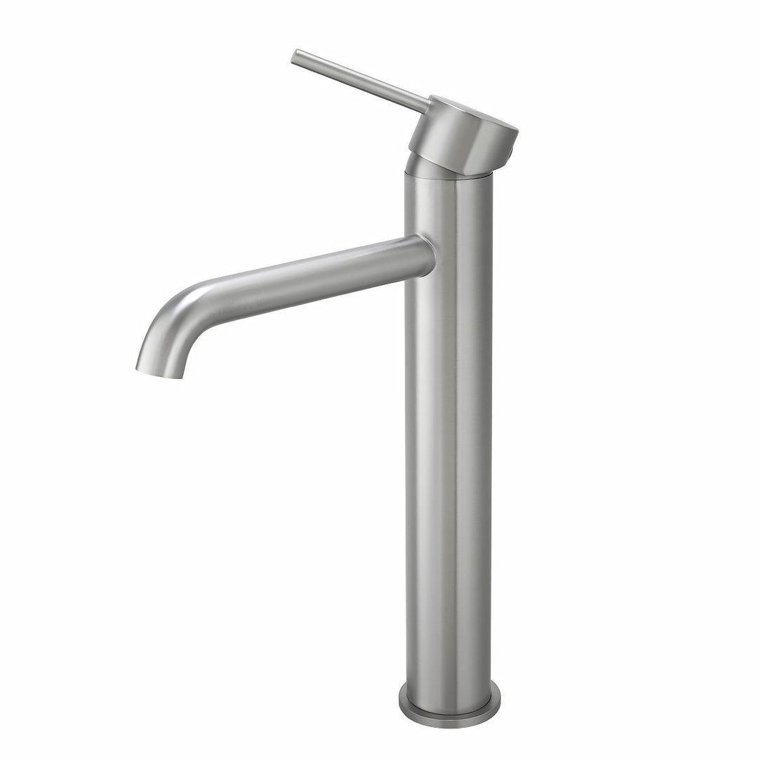 LUCID PIN Series Round Brushed Nickel Tall Basin Mixer