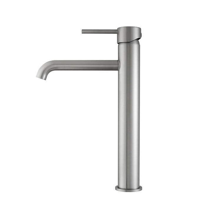 LUCID PIN Series Round Brushed Nickel Tall Basin Mixer