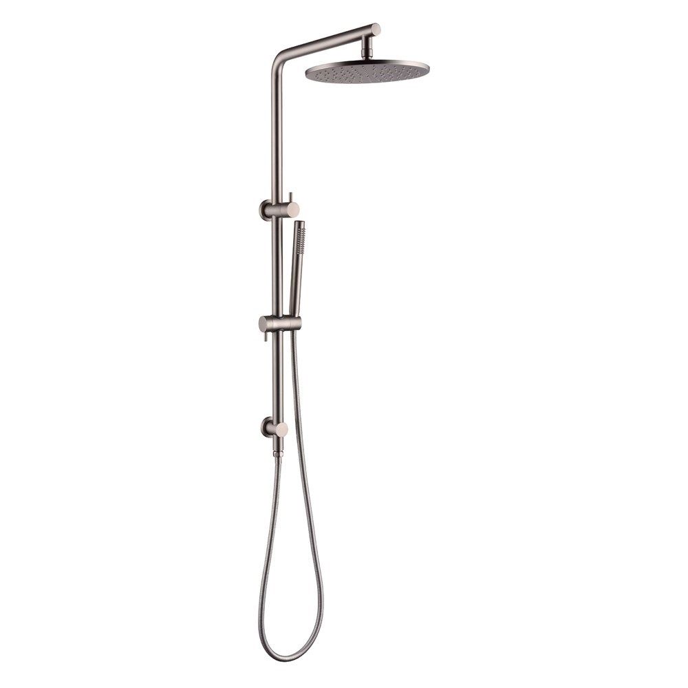 10'' Round Brushed Nickel Shower Station Top Water Inlet(Right Angle)