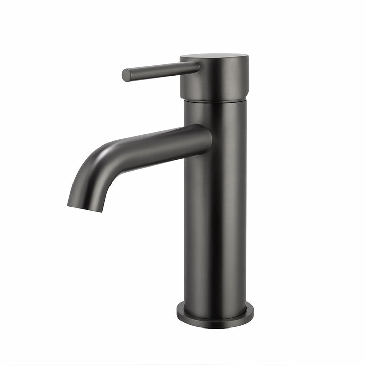 LUCID PIN Series Round Brushed Gun Metal Grey Basin Mixer