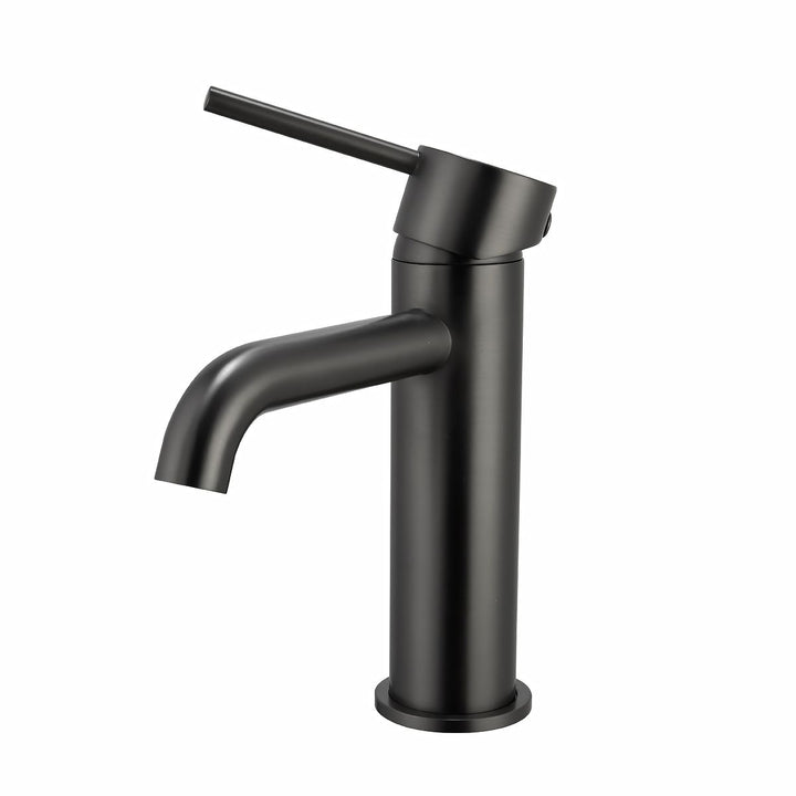 LUCID PIN Series Round Brushed Gun Metal Grey Basin Mixer