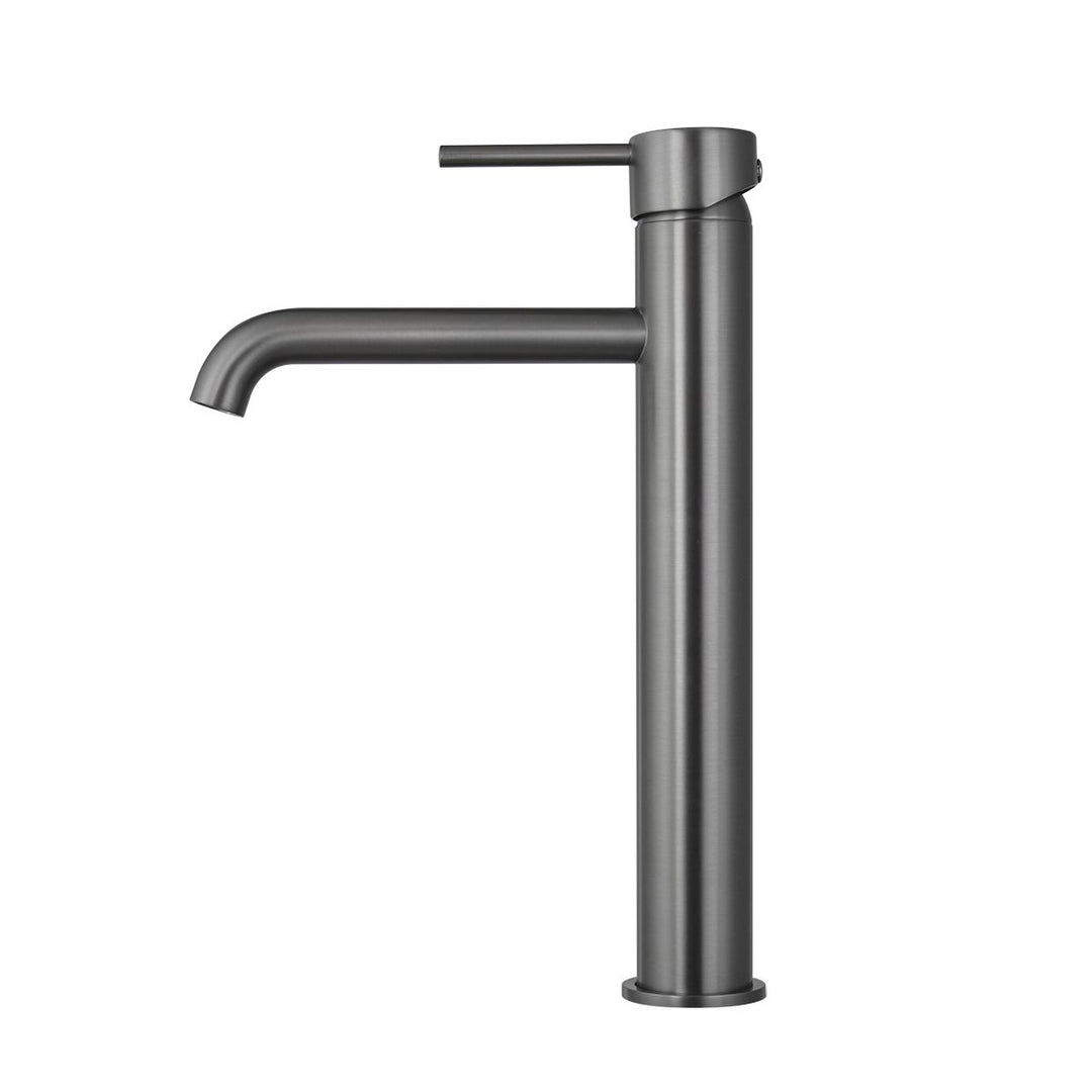 LUCID PIN Series Round Brushed Gun Metal Tall Basin Mixer