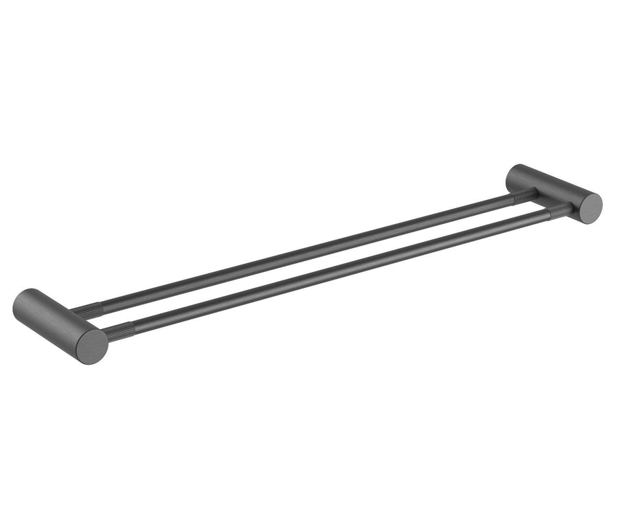 CADDENCE Series Brushed Gun Metal Grey Double Towel Rail 600mm