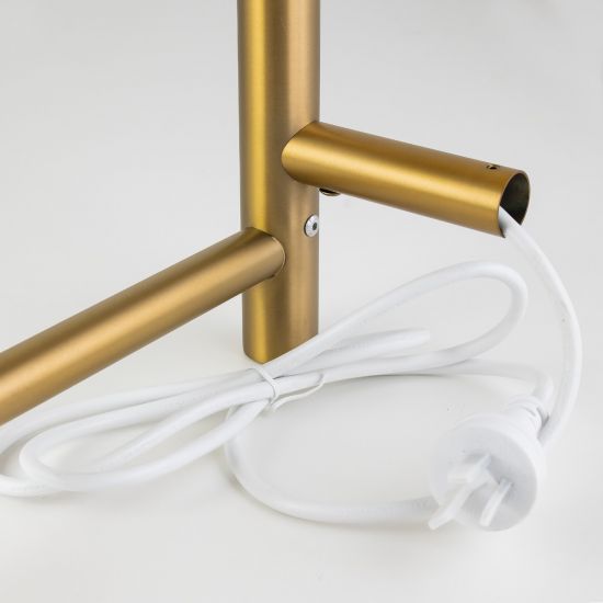 Brushed Yellow Gold Round Electric Heated Towel Rack 4 Bars