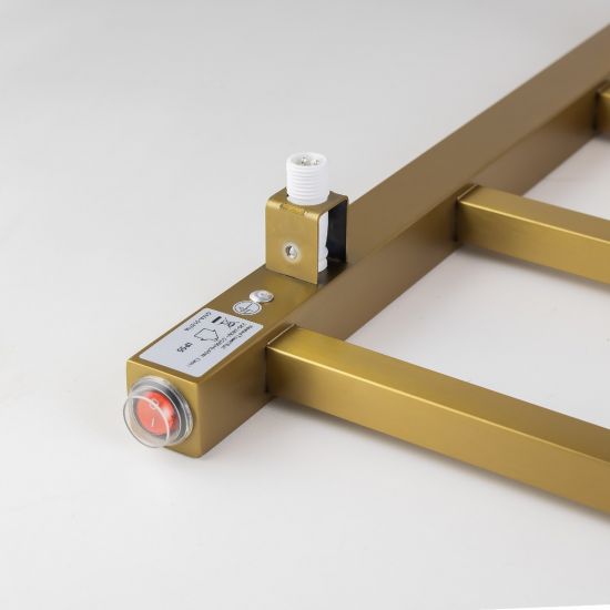 Brushed Yellow Gold Square Electric Heated Towel Rack 4 Bars