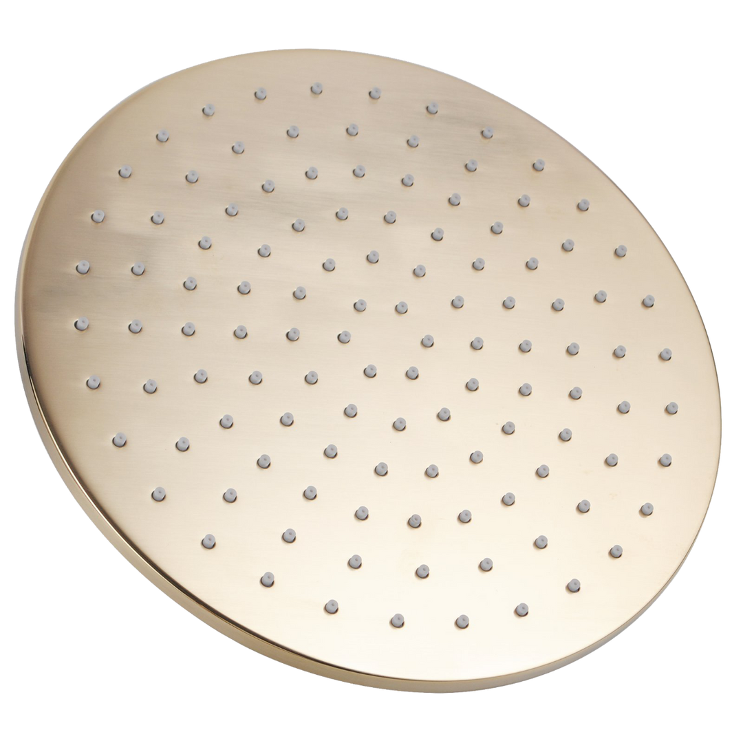 Round Brushed Brass Shower Head 250mm(Brass)