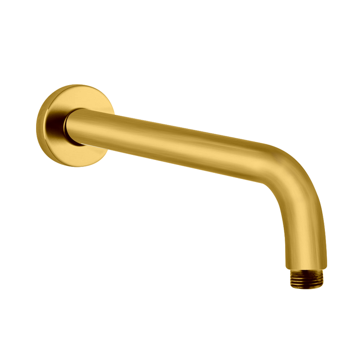 Round Brushed Brass Stainless Steel Wall Mounted Shower Arm 400mm