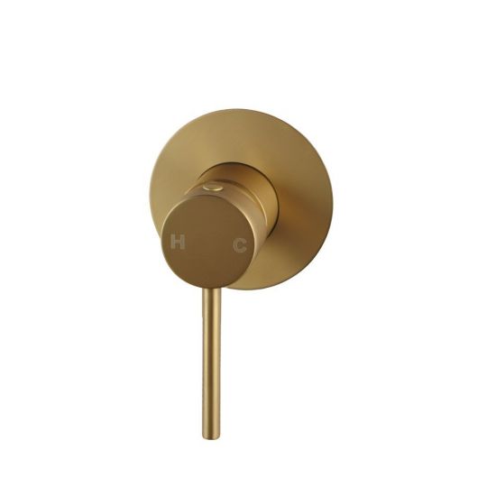 LUCID PIN Series Round Brushed Yellow Gold Shower/Bath Wall Mixer(80mm Cover Plate)(color up)