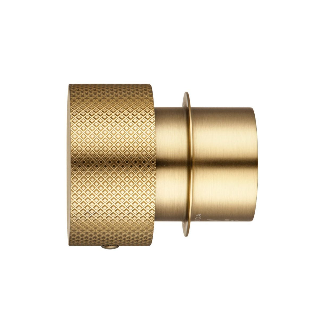 Round Brushed Yellow Gold Progressive Wall Mixer Handle