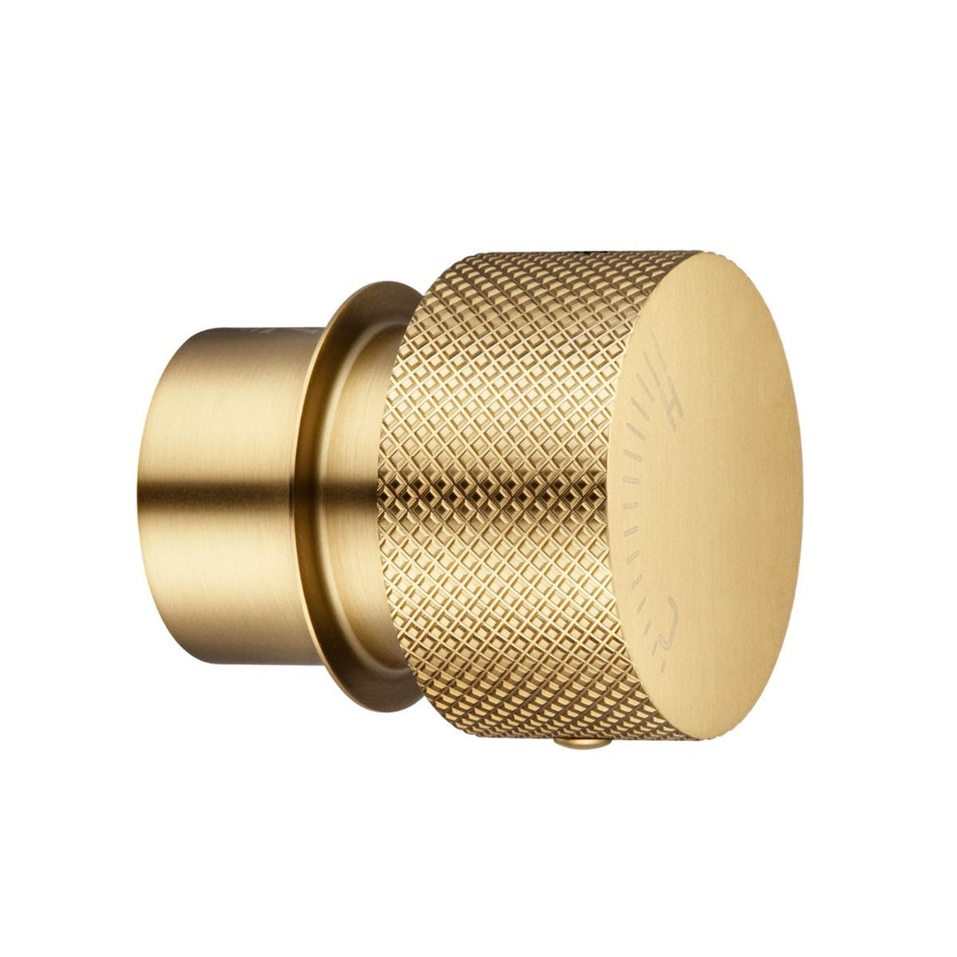 Round Brushed Yellow Gold Progressive Wall Mixer Handle