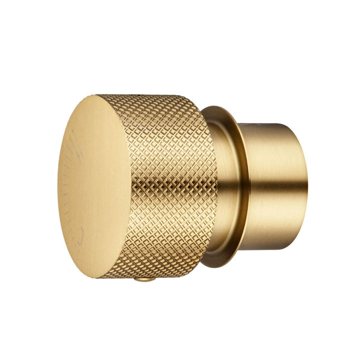 Round Brushed Yellow Gold Progressive Wall Mixer Handle