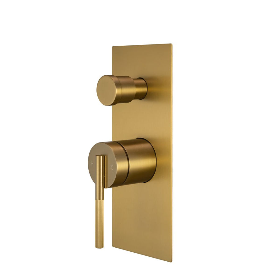 CADDENCE Series Brushed Yellow Gold Wall Mixer with Diverter