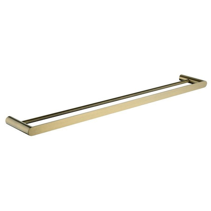 RUSHY Brushed Brass Double Towel Rail 800mm