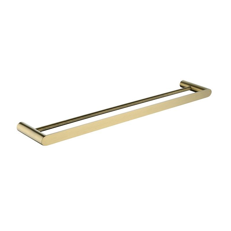 RUSHY Brushed Brass Double Towel Rail 600mm