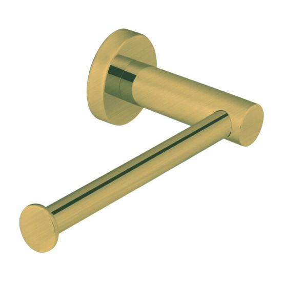 LUCID PIN Series Brushed Yellow Gold Round Stainless Steel Wall Mounted Toilet Paper Roll Holder