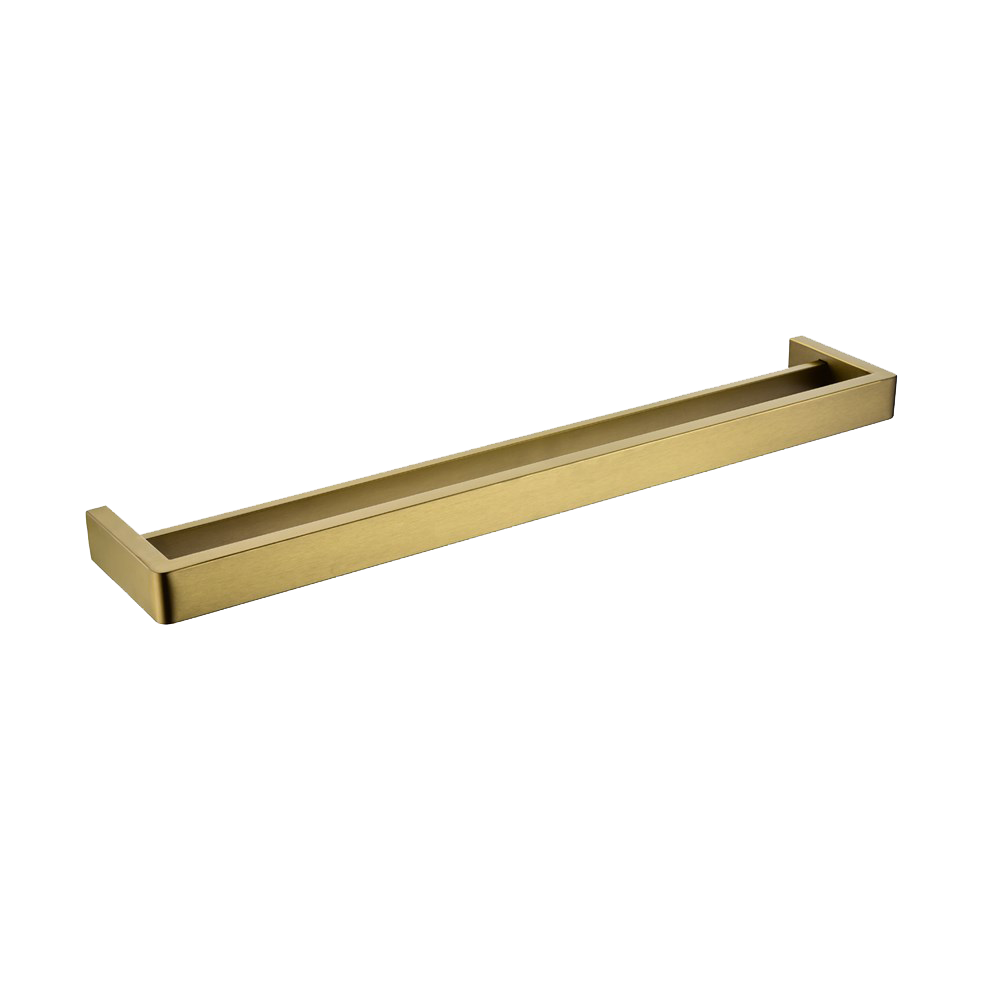 IVANO Series Square Brushed Yellow Gold Double Towel Rail 600mm