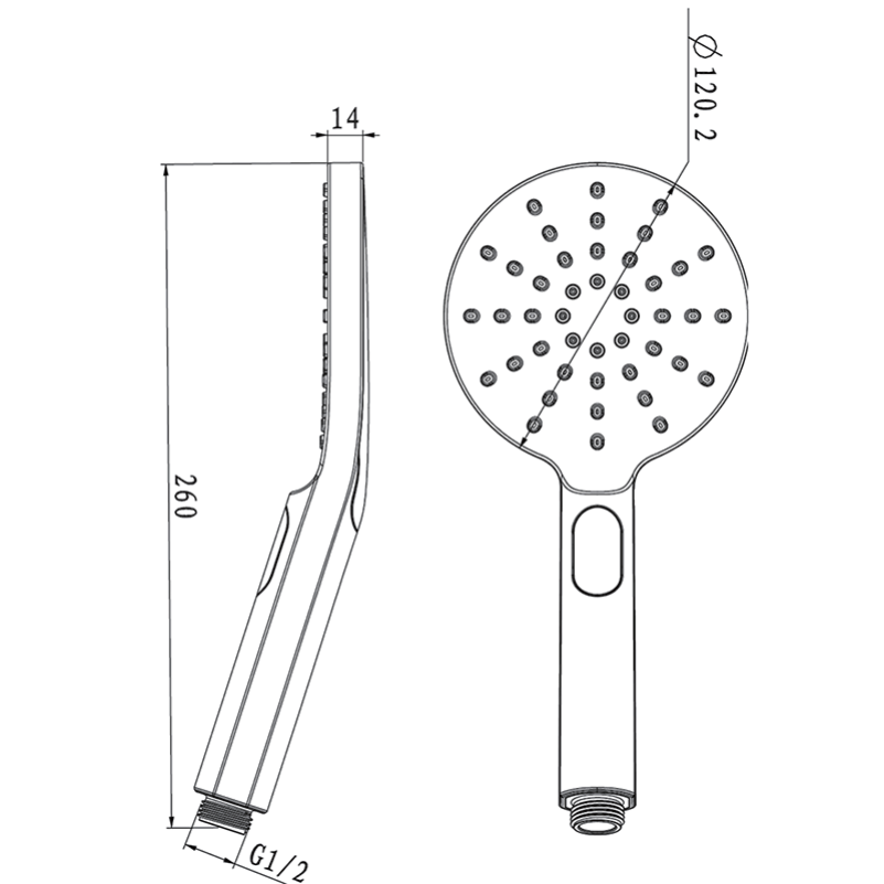 Round Chrome ABS 3 Function Handheld Shower Only