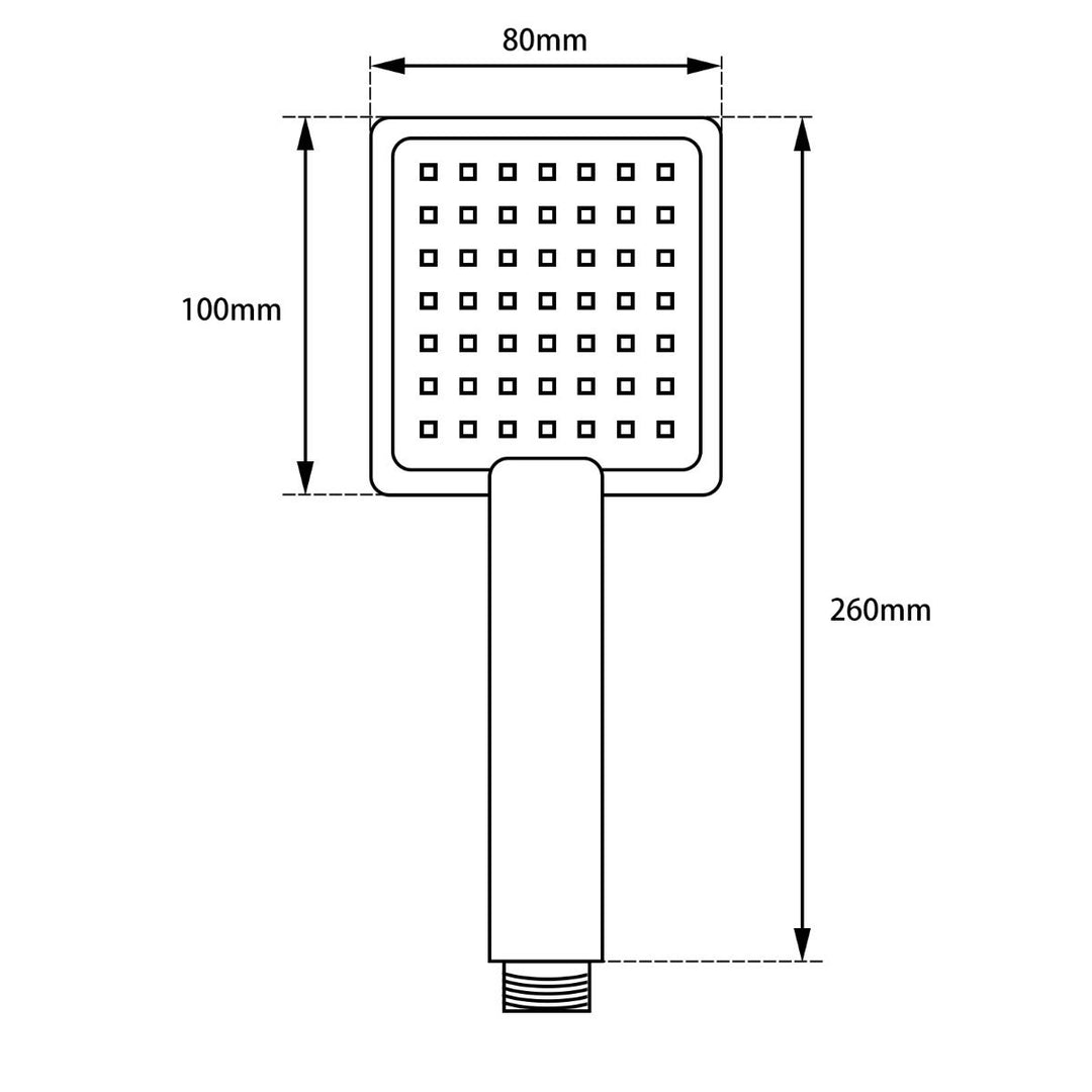 Chrome Square Handheld Shower