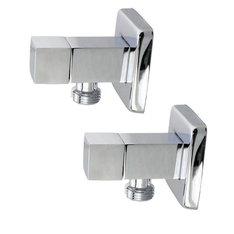 Laundry Square Chrome 1/4 Turn Washing Machine Stop Tap Pair