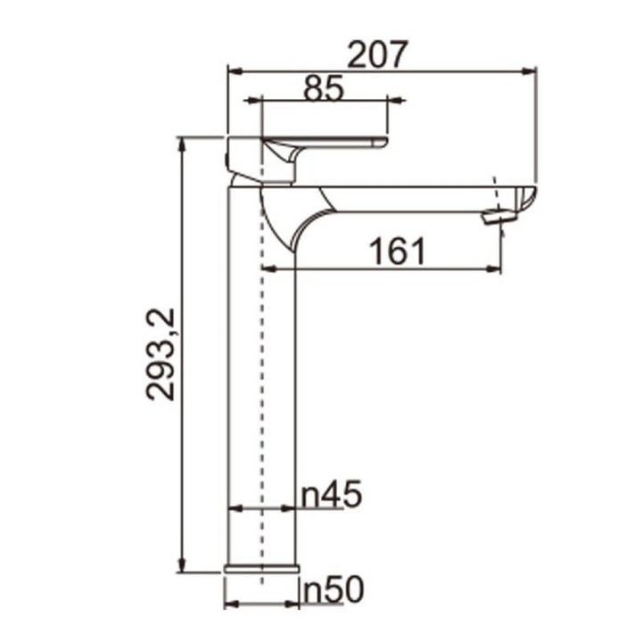 VOG Black Tall Basin Mixer