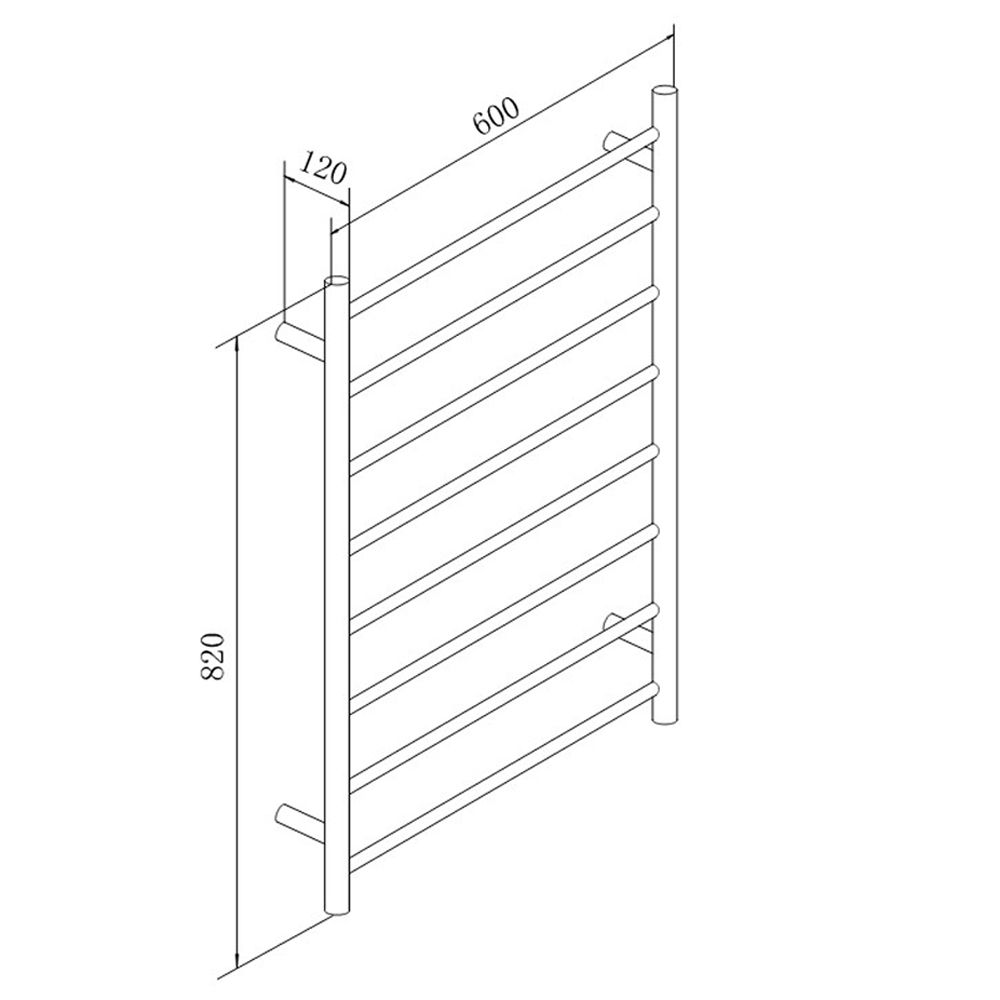 Round Chrome Electric Heated Towel Rack 8 Bars