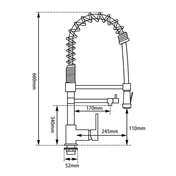 Spring Chrome Double Spout Kitchen Sink Mixer Tap