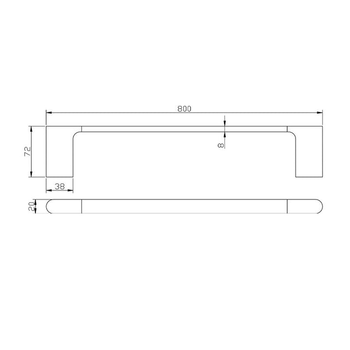 VOG Black Single Towel Rail 800mm