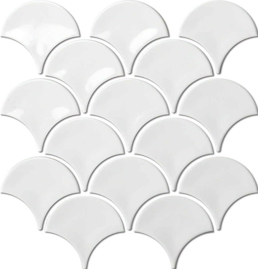 FISHSCALE WHITE GLOSS ZGA2201 CHIP SIZE 95X86 SHEET SIZE 259X273 - FISHSCALE WHITE GLOSS