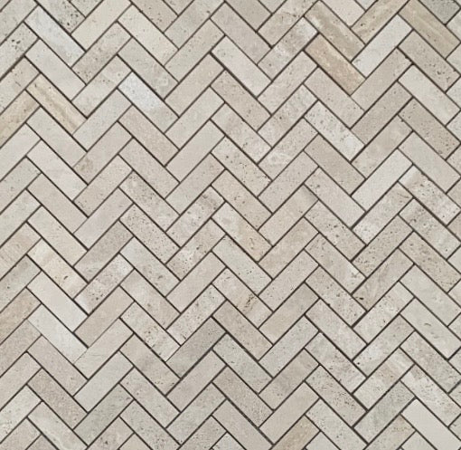 HERRINGBONE ROME HONED SH:MIDDLE CHIP SIZE 75X25X7MM SHEET SIZE 325X305 - 72HERROMH -01