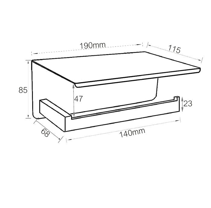 Paper Holder With Phone Shelf Chrome IS3106