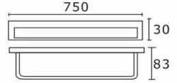 Recxis Single Towel Rail 750mm IS3113