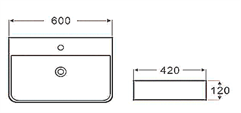 Basin Square 600x420x120 IS3166