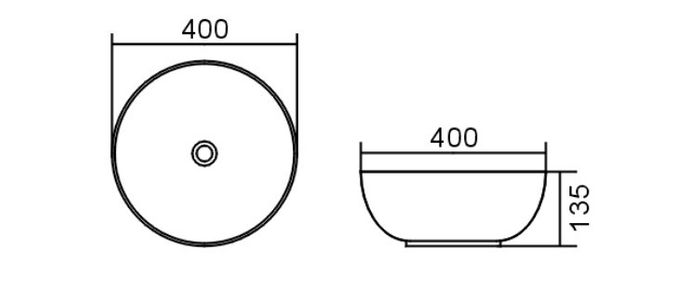 Bondi Basin 400 Round Gloss White IS4030