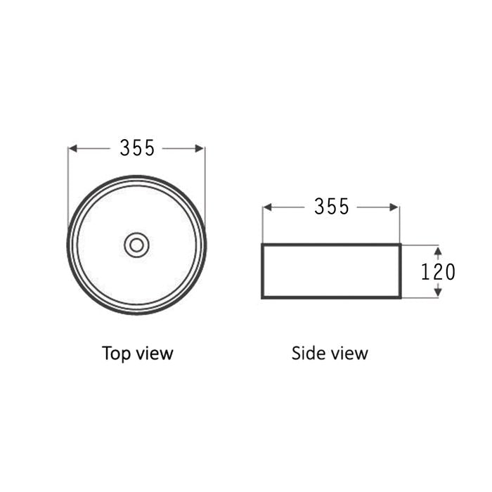 Radius Round Basin 355x355 Matt Grey IS4088MG