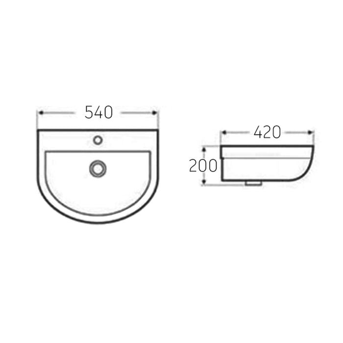 Wall Hung Wellness Basin 540x450 IS5445