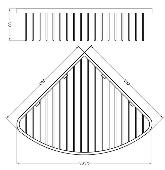 Corner Basket 205x205x90mm IS5531