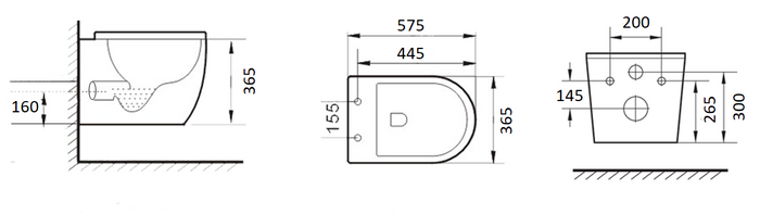 Voghera Rimless Wall Hung Pan STD Seat IVWHPRL