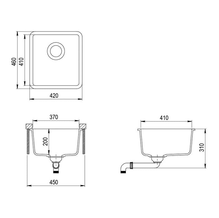 Granite Sink White 420x460 M-KB4246S-W