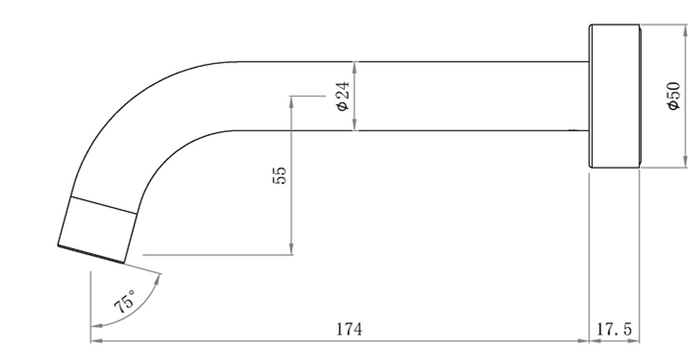 Pavia Curve Spout Black PBSB