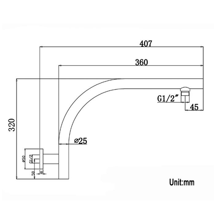 Pavia Gooseneck Arm Black PGSAB