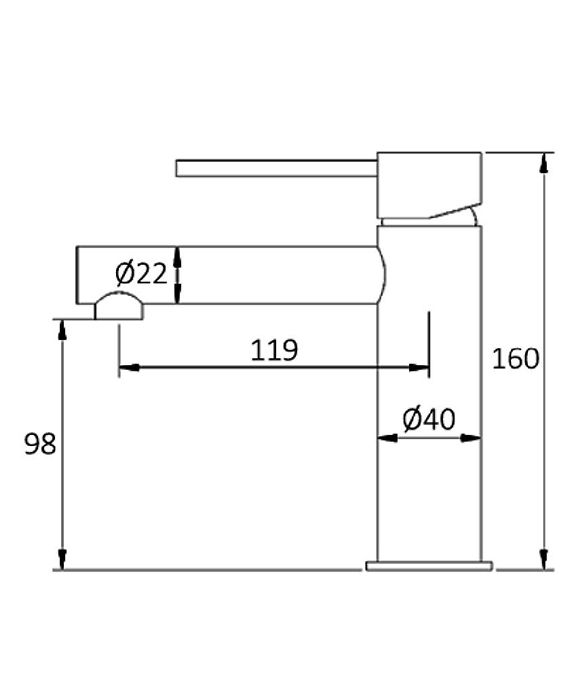 Roul Basin Mixer Gunmetal R12BMGM