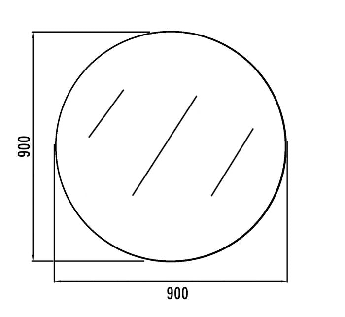 Round Bevel Mirror 900 With Brackets, 5mm thick RBM900