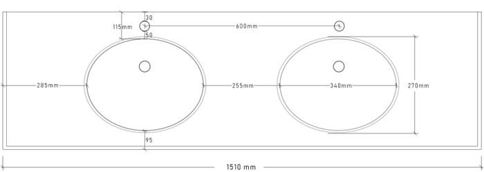 LUX Stone Top Grey1500 Single bowl STLUX154G