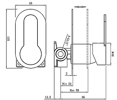 Vogh Shower Wall Mixer Ch VSM