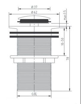 Pop Up Waste NF Black 32mm M37B