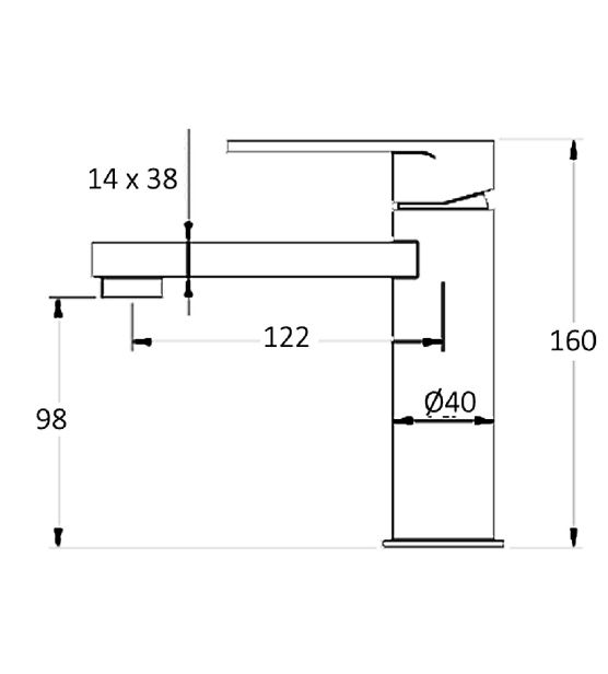 Vetto Basin Mixer Gun Metal V11BMGM