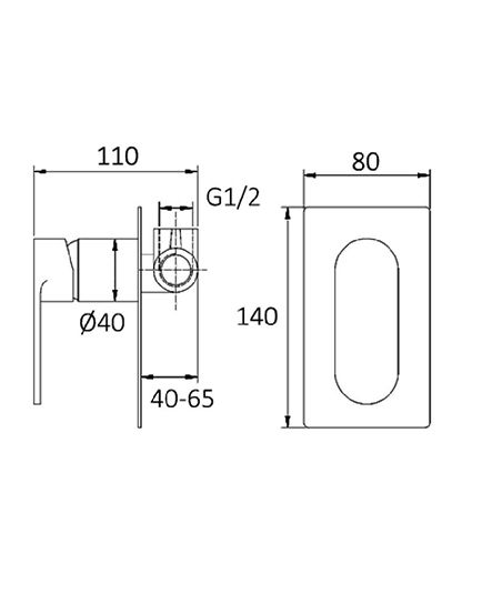 Vetto Shower Mixer Gunmetal Grey V11SMGM